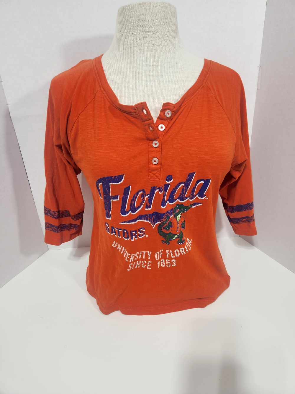 Florida Gators Henley Short Sleeve Top ,Knights Apparel Orange